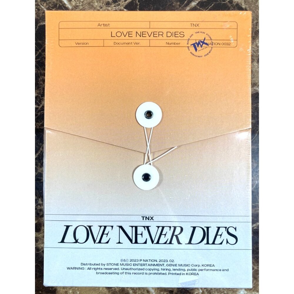 TNX Love Never Dies 2023 K-Pop CD EP NEW Document Ver. Book Cards Poster Sticker
